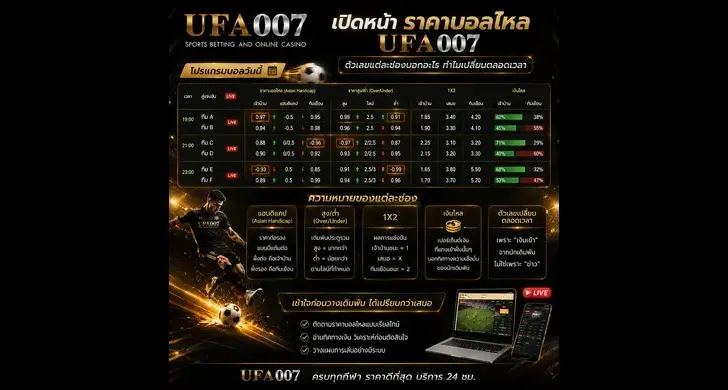 ราคาบอลไหล ufa007